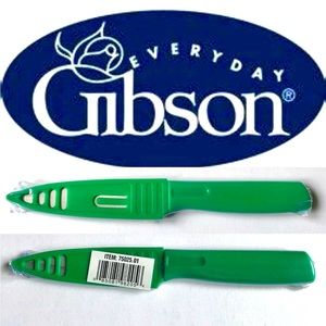 3/$15 NEW GIBSON 3.5" Paring Knife with Sheath Stainless Steel, 1 GREEN Knife